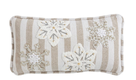 White Christmas Mini Beaded Pillows