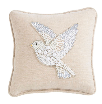 White Christmas Mini Beaded Pillows