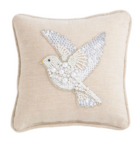 White Christmas Mini Beaded Pillows