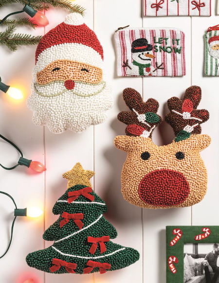 Christmas Beaded Pillow