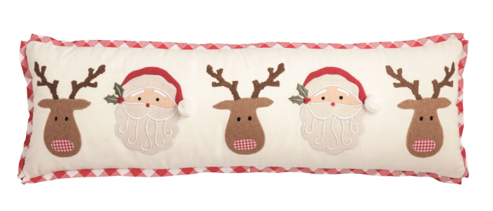 Christmas Gingham Trim Pillow