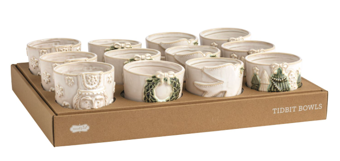 White Christmas Tidbit Bowls