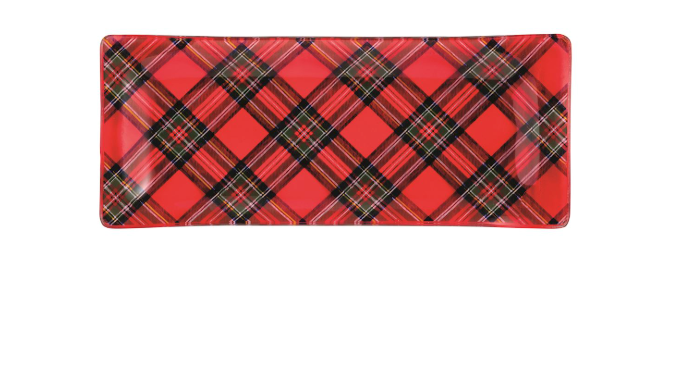 Tartan Glass Tray Set