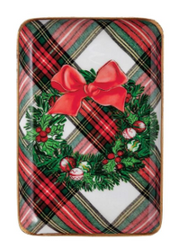 Tartan Christmas Tidbit Trays