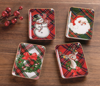 Tartan Christmas Tidbit Trays