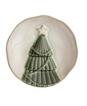 White Christmas Tidbit Plates