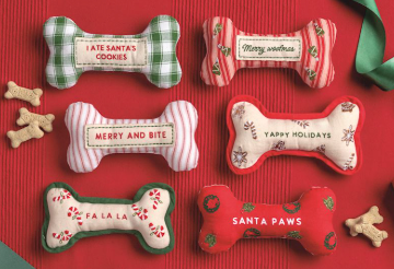 Embroidered Dog Bone Toys