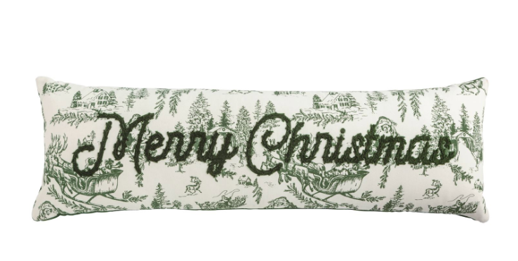 Merry Christmas Toile Pillow