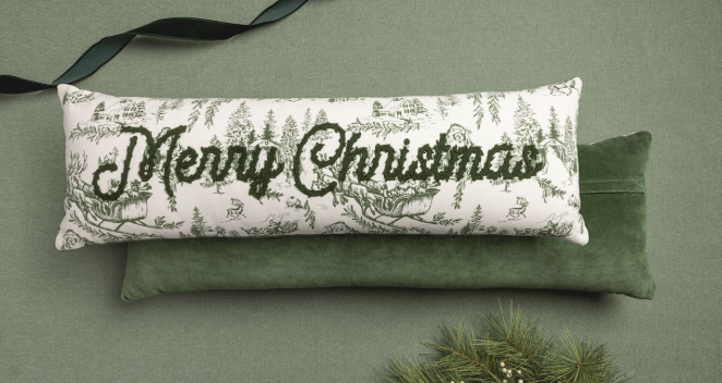 Merry Christmas Toile Pillow