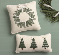 Crewel Christmas Embroidered Pillows