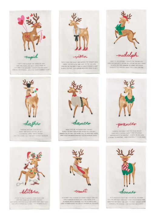 Reindeer Poem Tea Towels