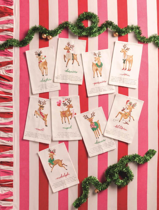 Reindeer Poem Tea Towels