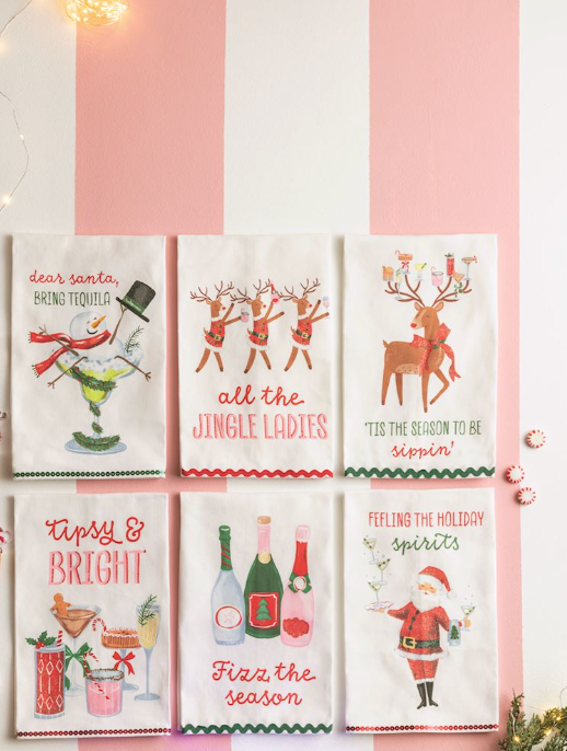 Glitter Holiday Bar Towels