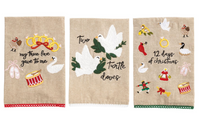 12 Days of Christmas Embroidery Towel