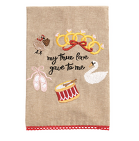 12 Days of Christmas Embroidery Towel