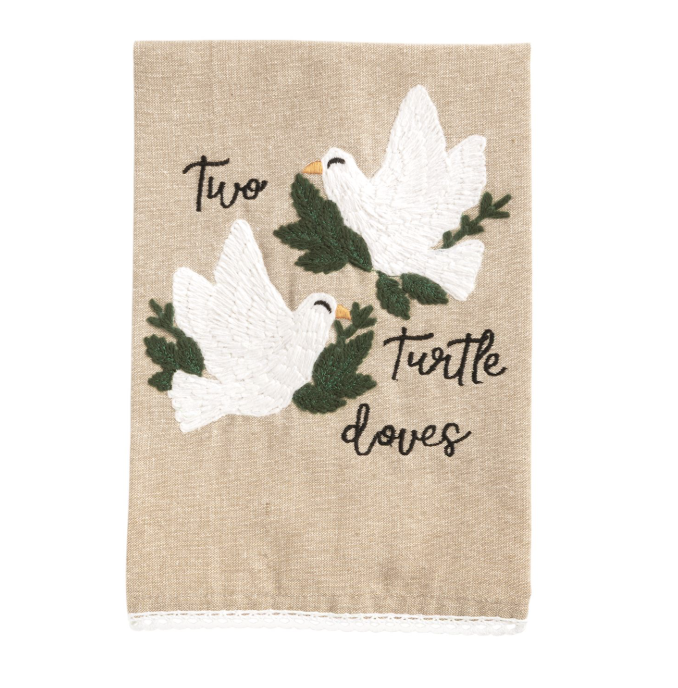 12 Days of Christmas Embroidery Towel