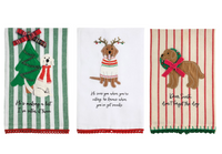 Dog Christmas Appliqué Towels