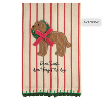 Dog Christmas Appliqué Towels