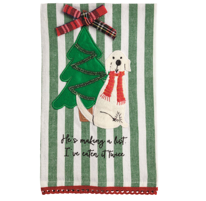 Dog Christmas Appliqué Towels