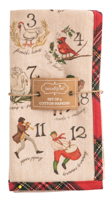 12 Days Of Christmas Dinner Napkin Set