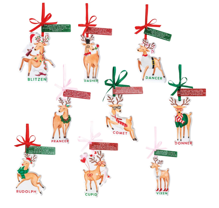 Santa's Reindeer Ornaments