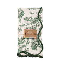Green Toile Dinner Napkin Set