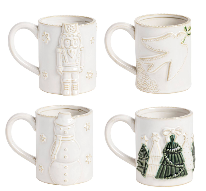 White Christmas Mugs