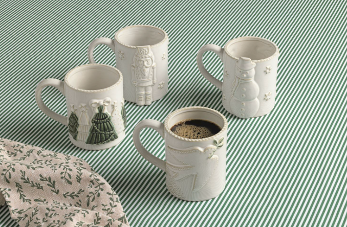 White Christmas Mugs