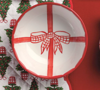 Red Checkered Bow Bowl