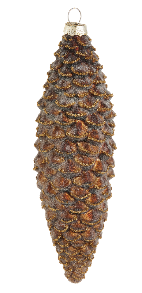 Flocked Pinecone Ornament