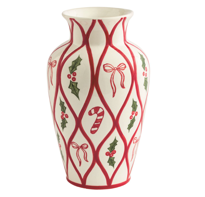 Christmas Painted Vase