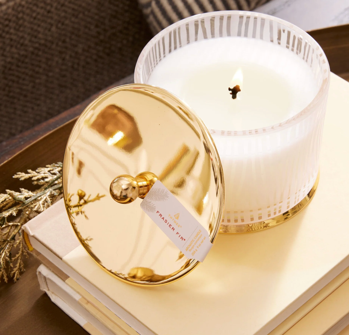 Frasier Fir Gilded Frosted Candle