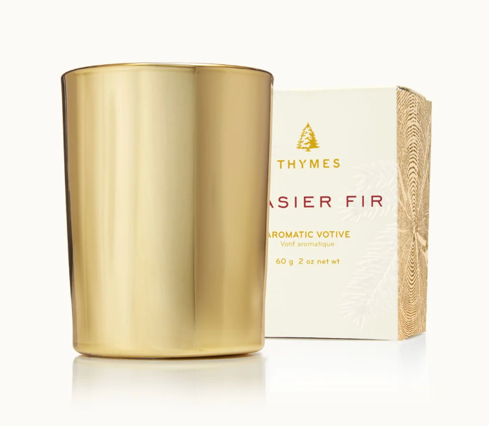 Frasier Fir Gilded Votive Candle