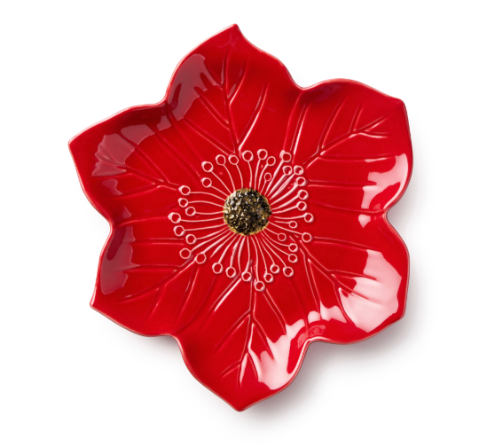 Festive Blooms Poinsettia Dessert Plate