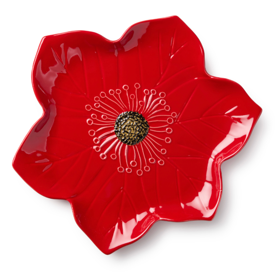 Festive Blooms Poinsettia Platter