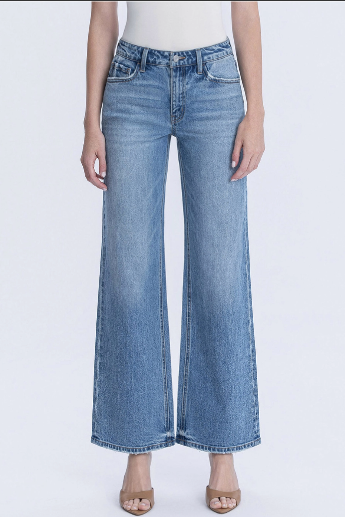 High Rise Full Length Wide Jean