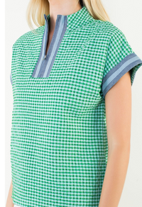 Short Sleeve Gingham Patterned Top