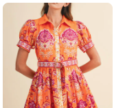 Paisley Belted Mini Dress