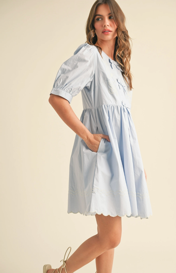 Bow Detail Mini Dress