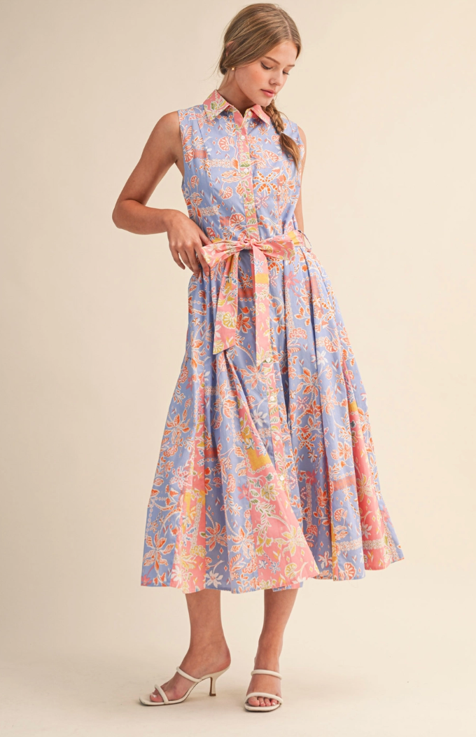 Floral Button Down Midi Dress