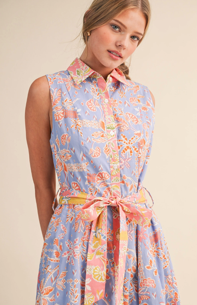 Floral Button Down Midi Dress