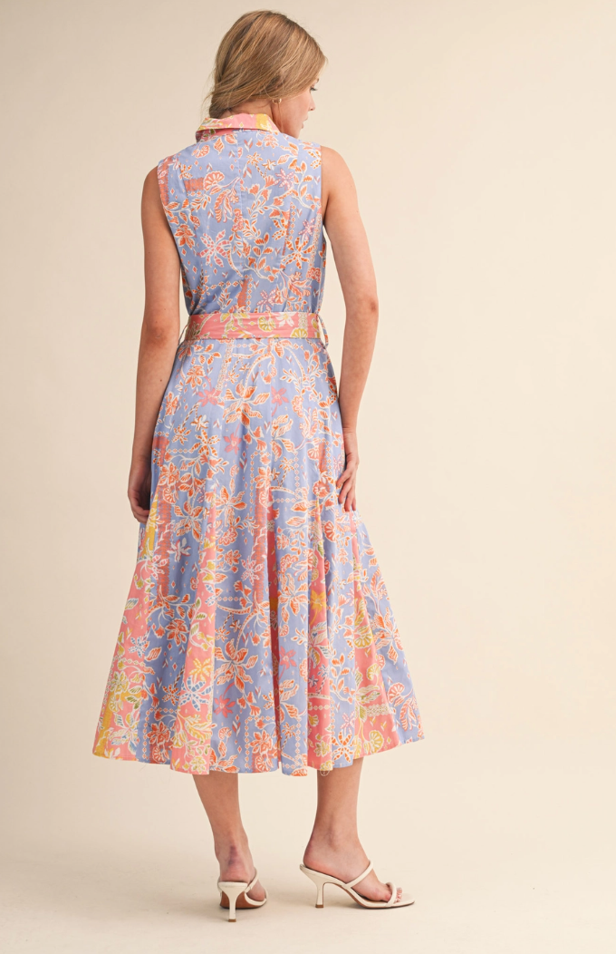 Floral Button Down Midi Dress