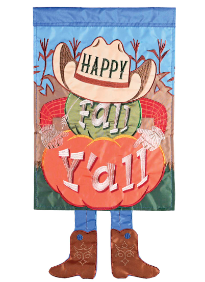 Crazy Leg Happy Fall Garden Flag