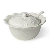 Le Jardin White Cabbage Tureen with Ladle