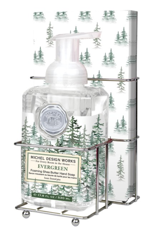 Evergreen Foaming Soap & Napkin Set