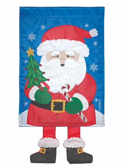 Crazy Leg Santa Garden Flag