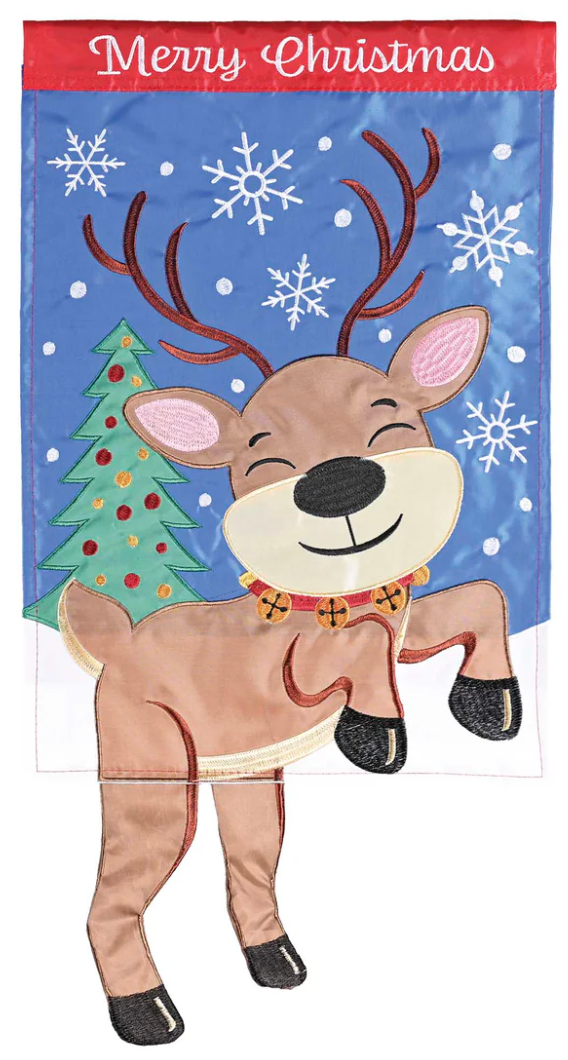 Crazy Leg Reindeer Garden Flag
