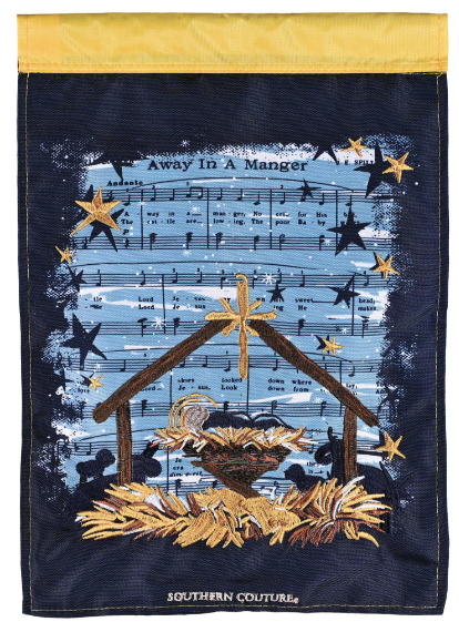 Away In A Manger Garden Flag