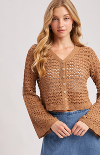 Button Down Open Knit Cardigan