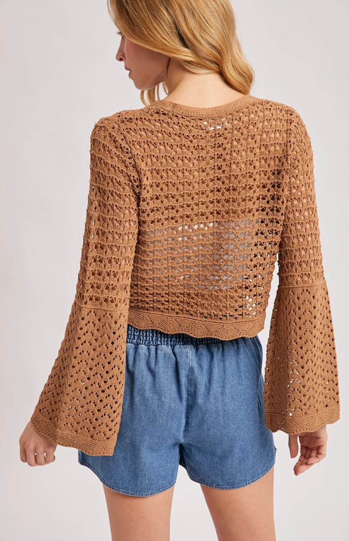 Button Down Open Knit Cardigan